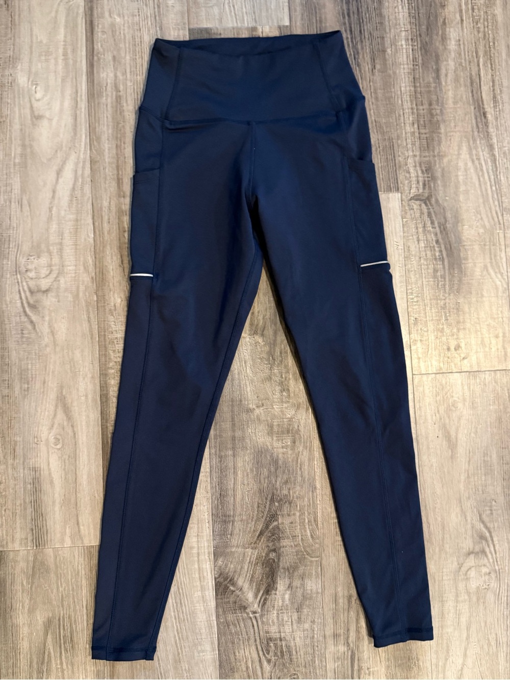Olacia Womens Navy Blue High Waisted Athletic Leggings with Pockets Size XS‎